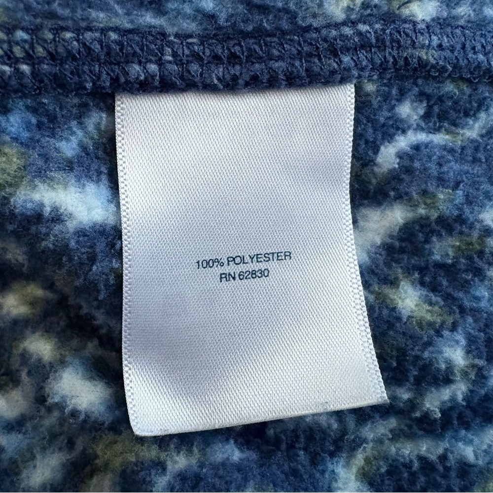 Lands' End Navy and White Patterned Fleece Quarter Zip Women’s 1X - Picture 6 of 7